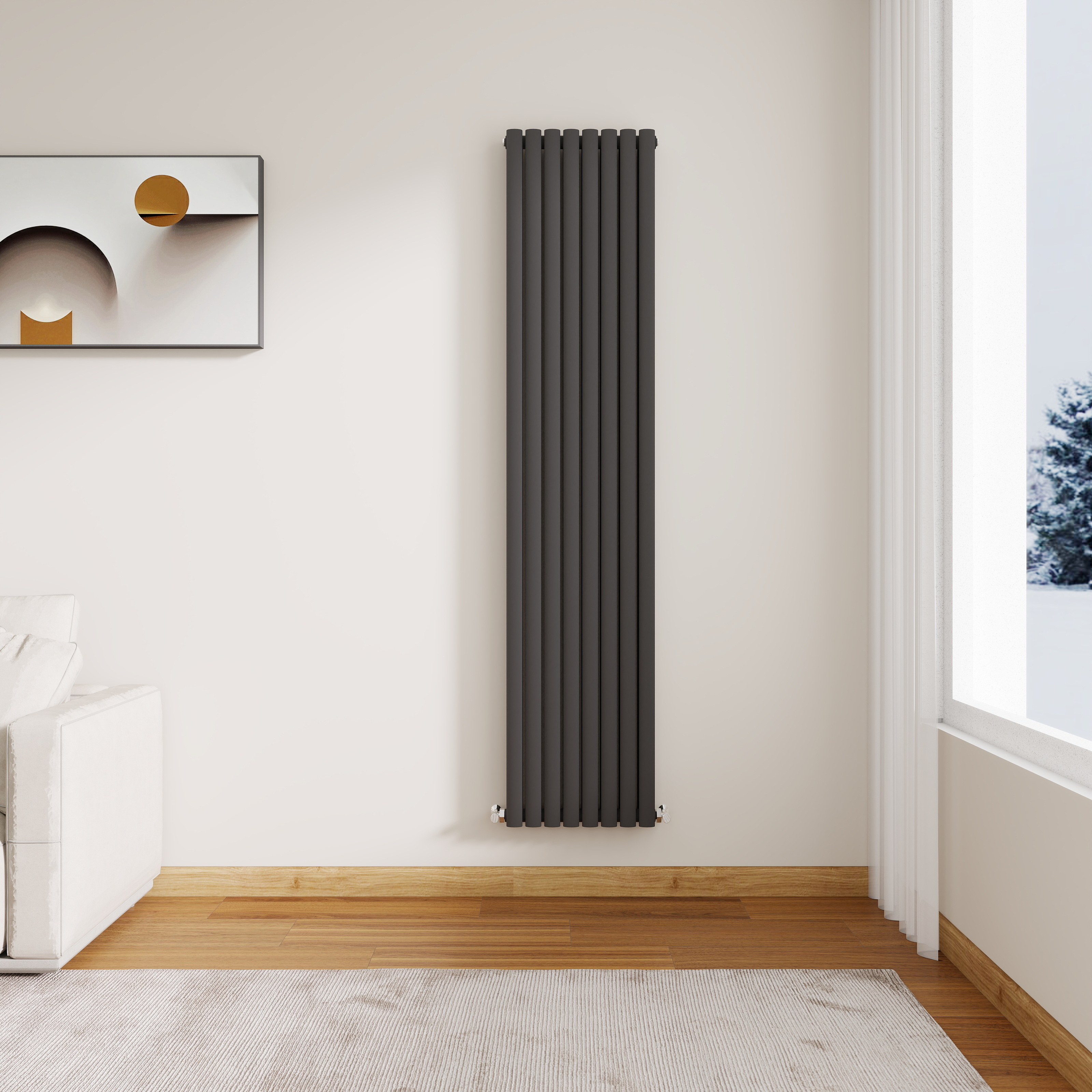 STECHHOMES Designer Oval Column Radiator – Vertical Central Heating