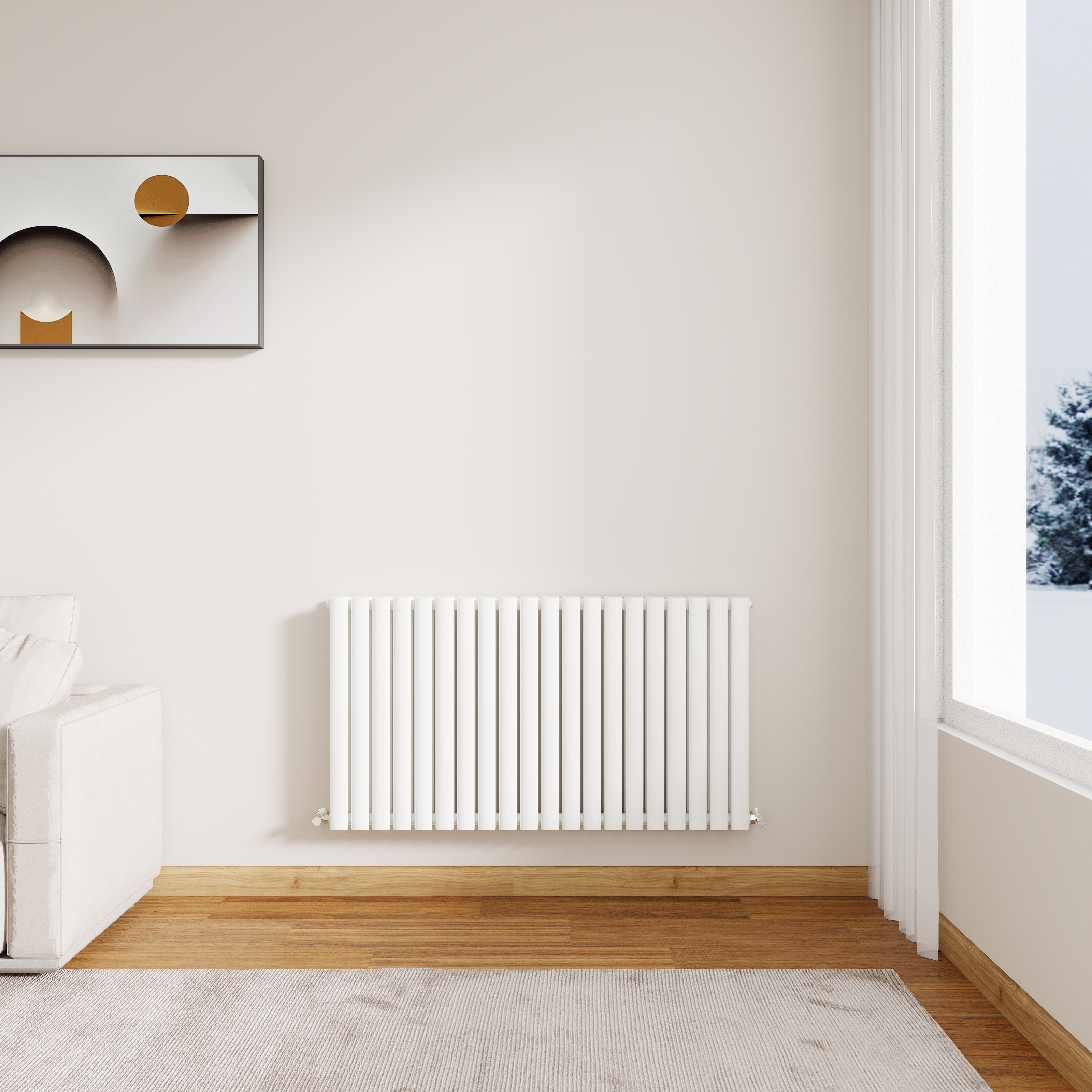 STECHHOMES Designer Oval Column Radiator – Horizontal Central Heating