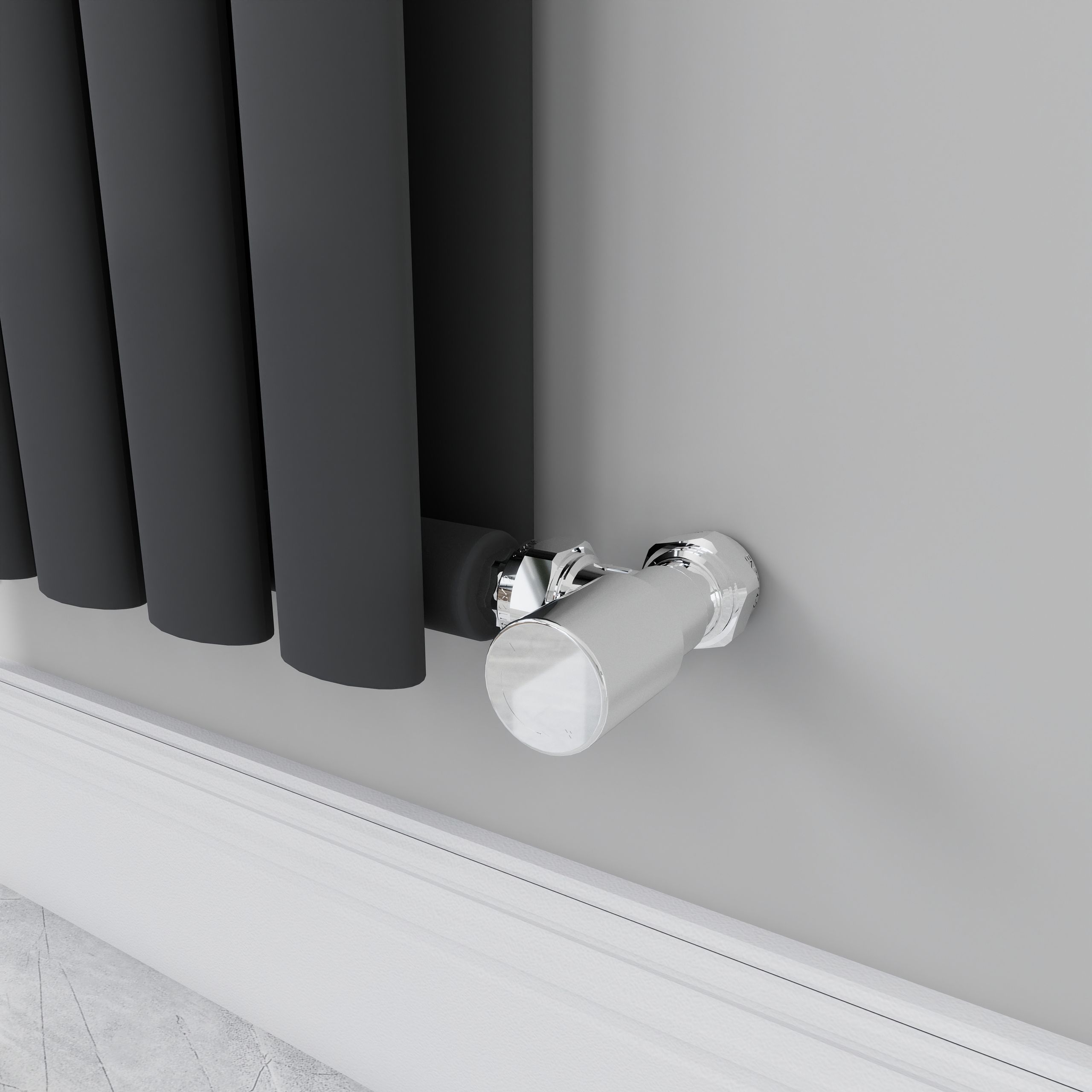 STECHHOMES Angled Thermostatic Radiator Valve Set – Manual & TRV, 15mm x 1/2"