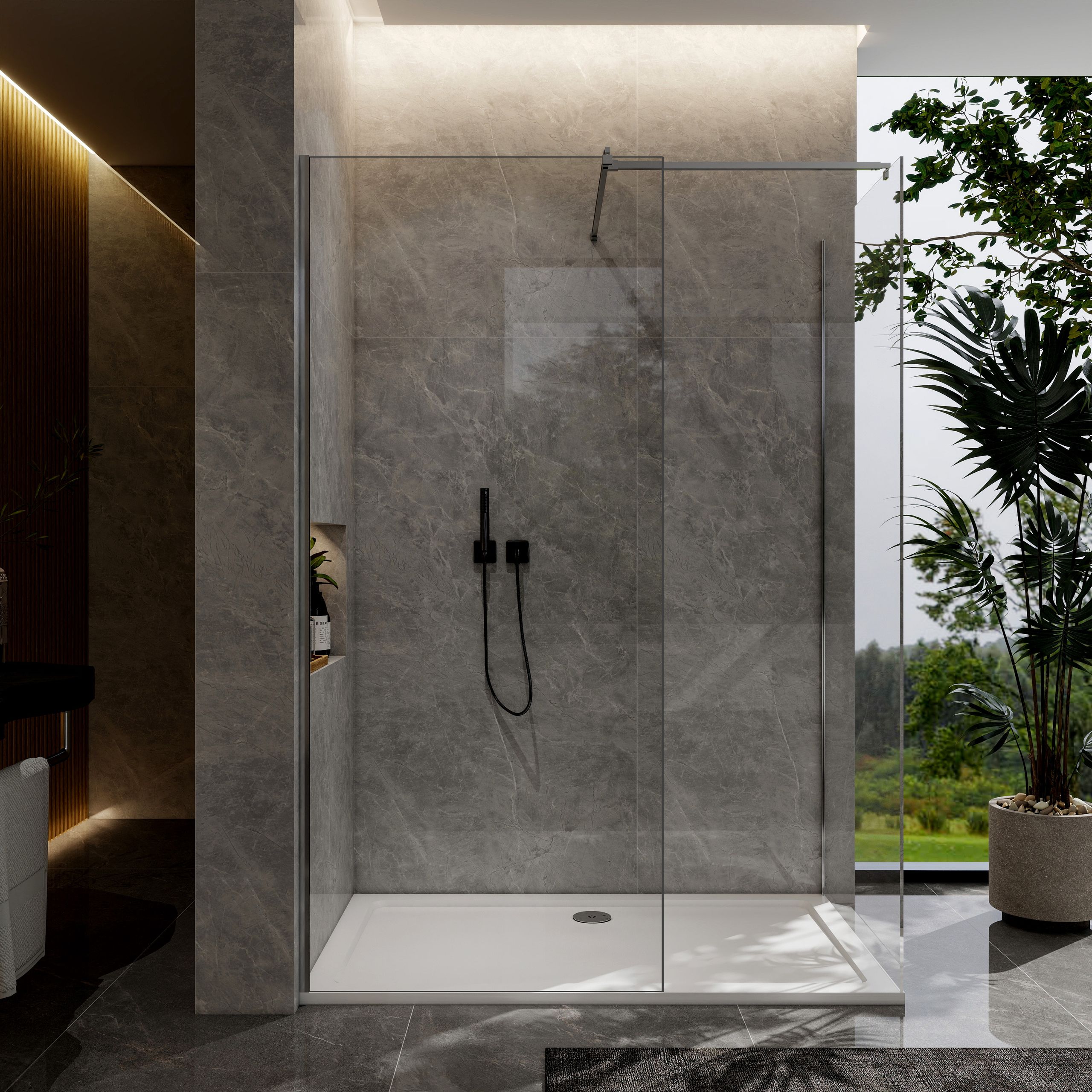 walkin glass with end glass