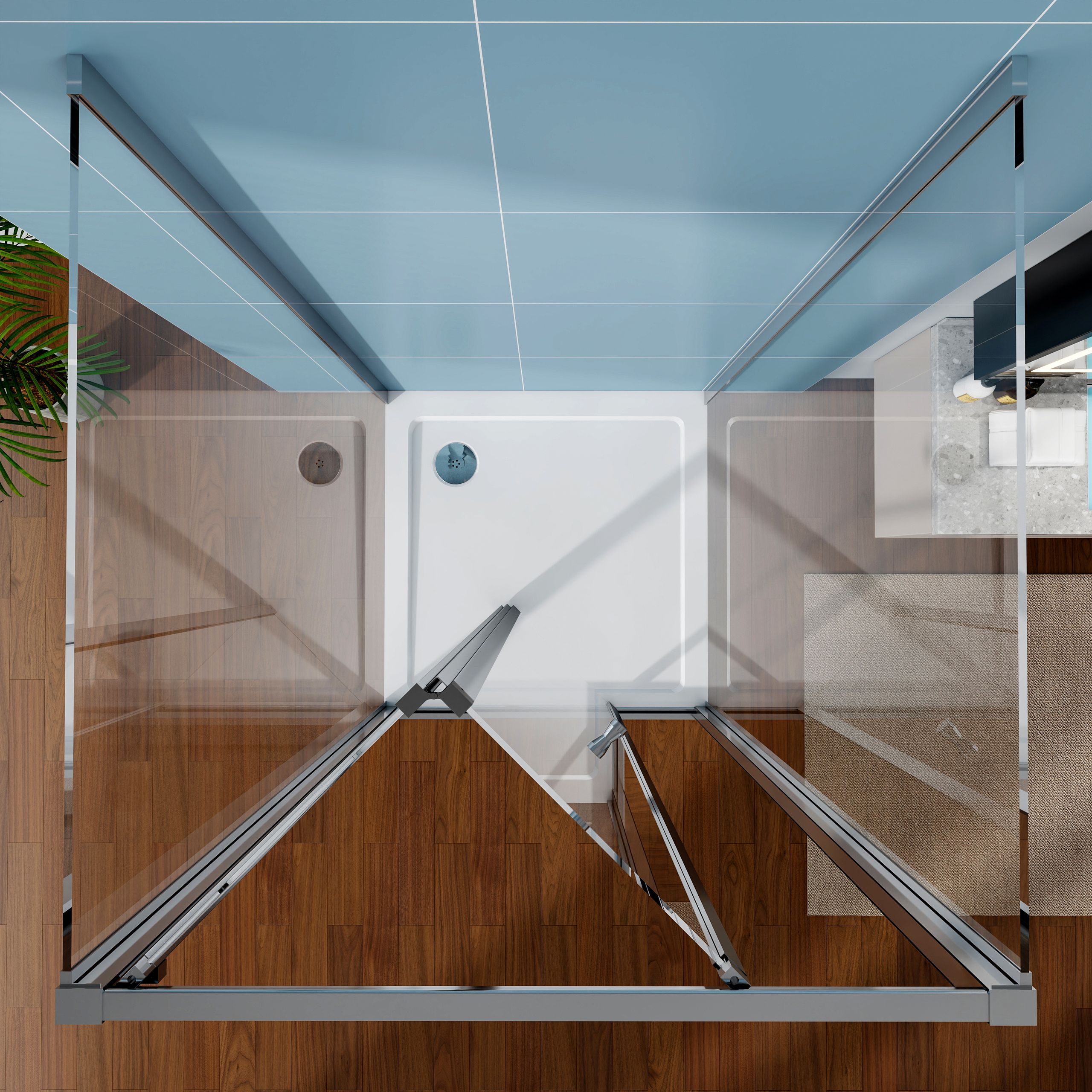 bifold door with 2 side panels3