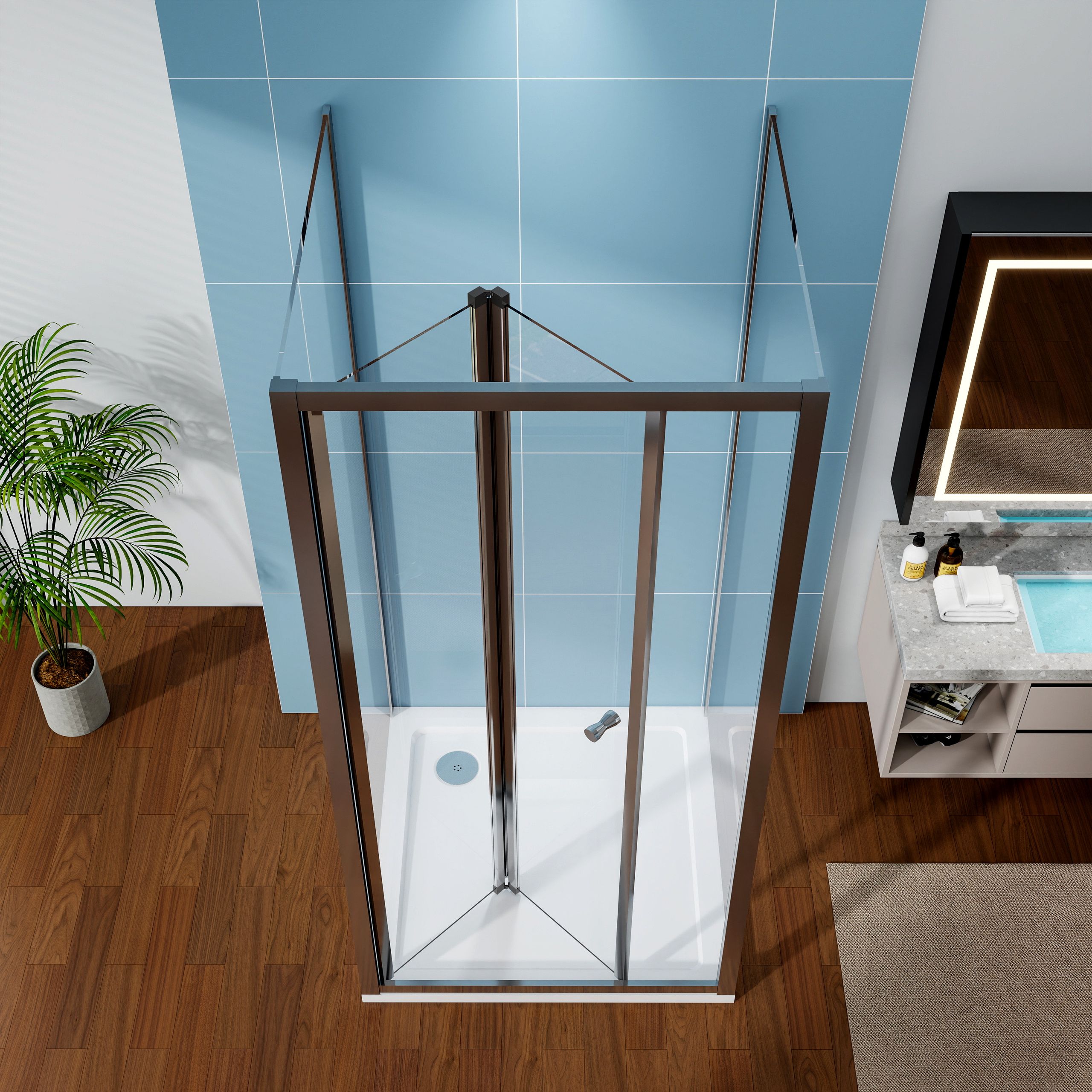 bifold door with 2 side panels