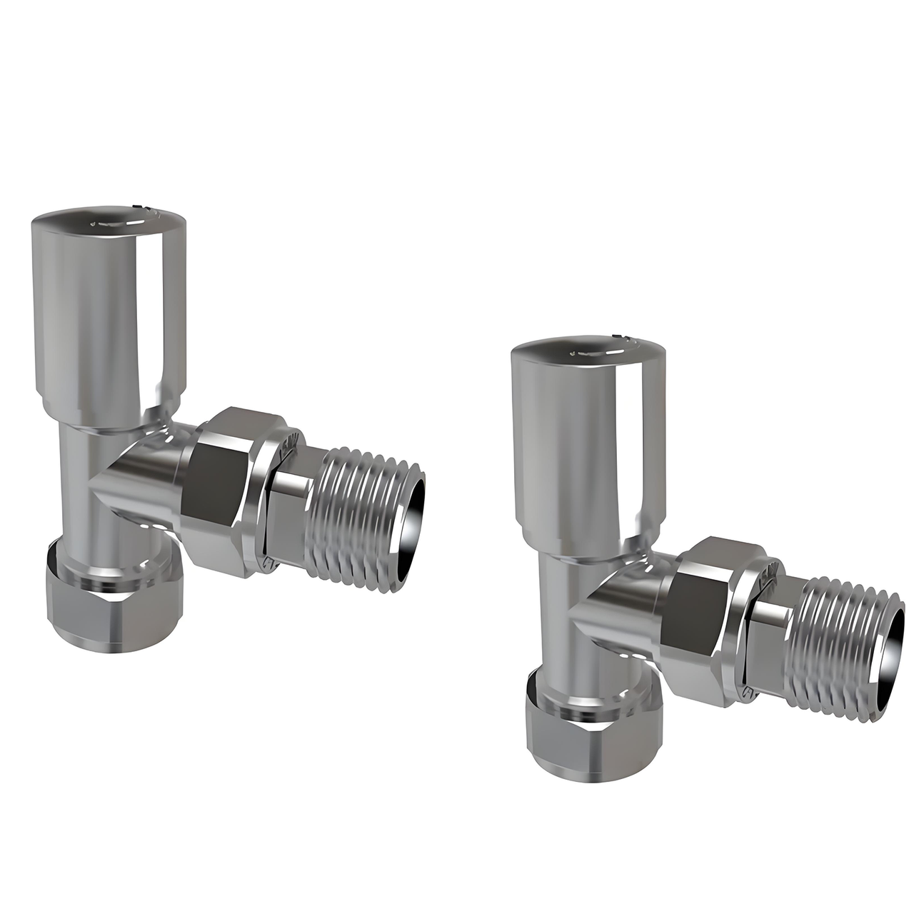STECHHOMES Angled Thermostatic Radiator Valve Set – Manual & TRV, 15mm x 1/2" — Chrome Manual