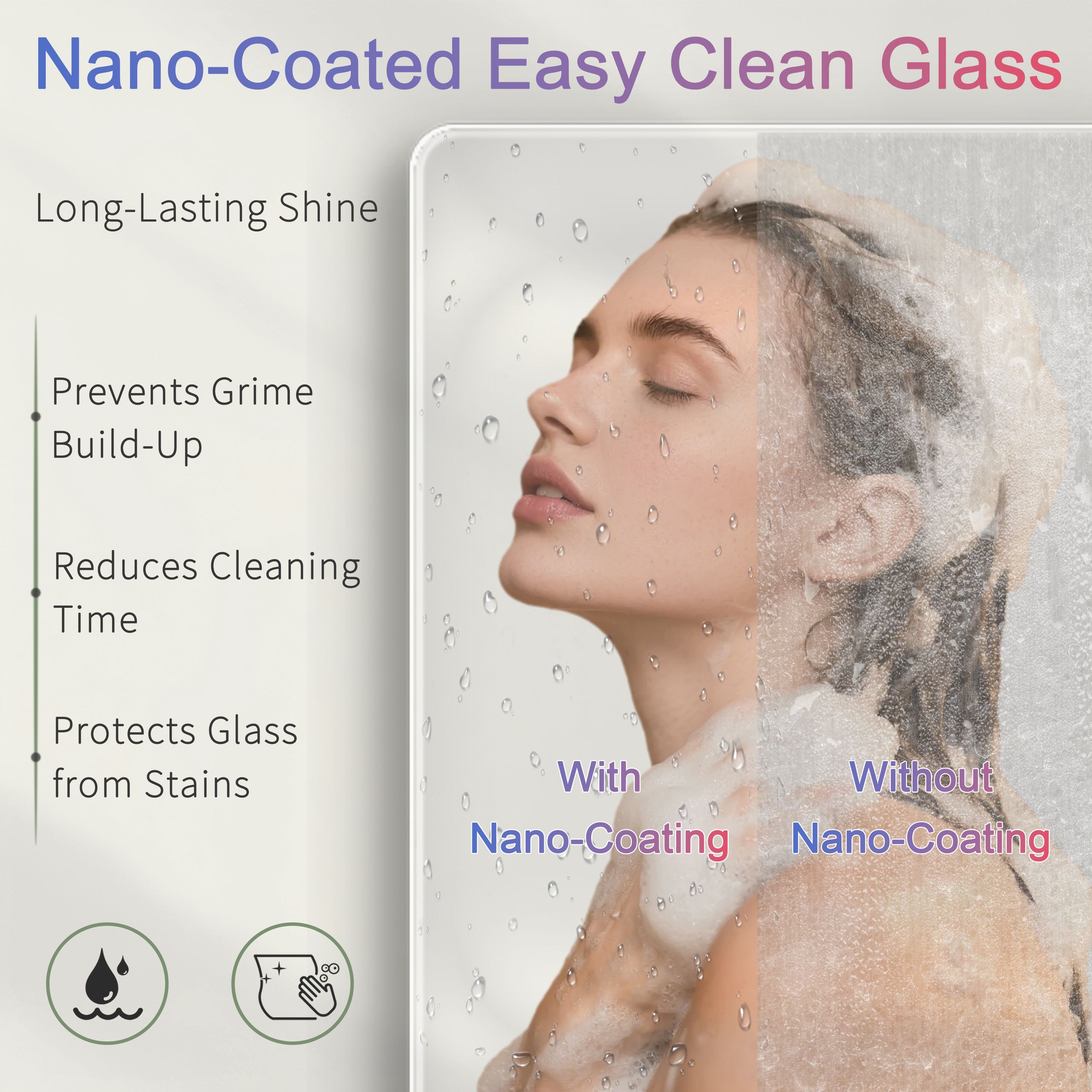 walk in glass easy clean