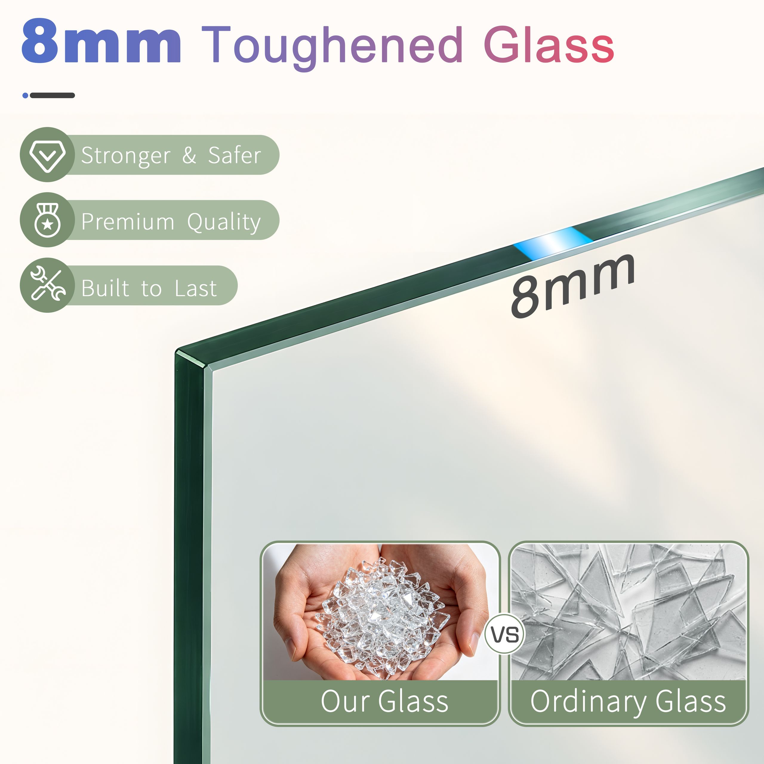 walk in glass 8 mm thickness