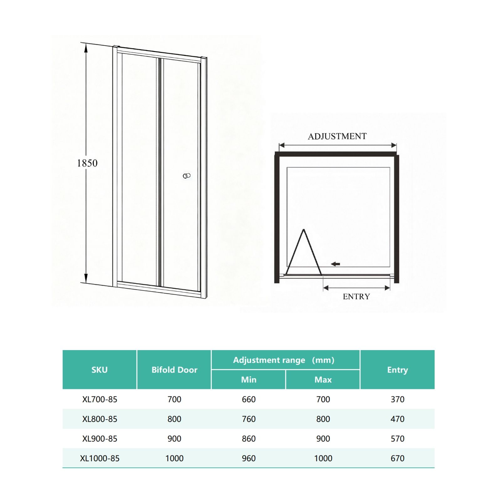 STECHHOMES Bi fold Door Shower Enclosure Walk in Cubicle with Tray & Side Panel 