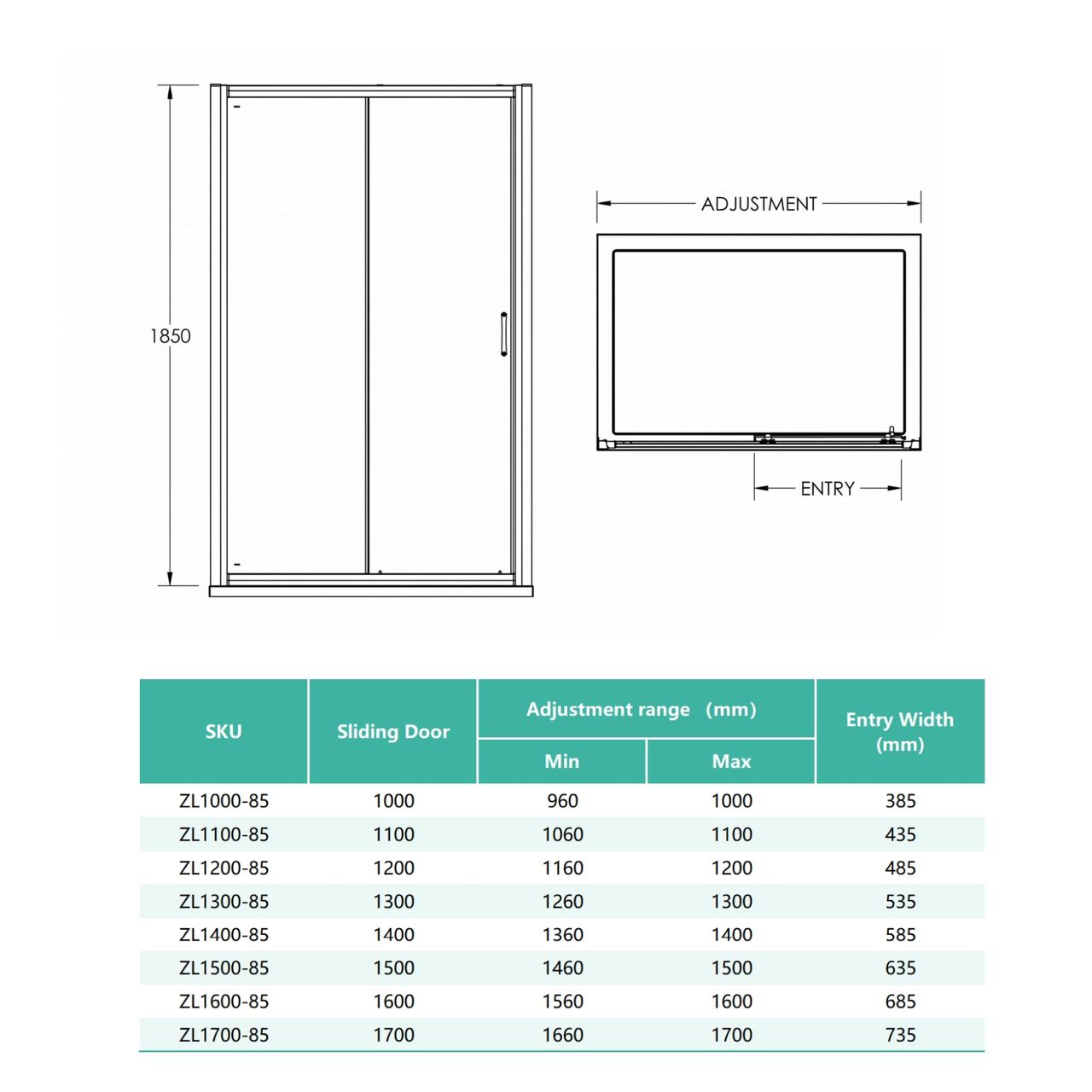 ZL sliding door adjustment