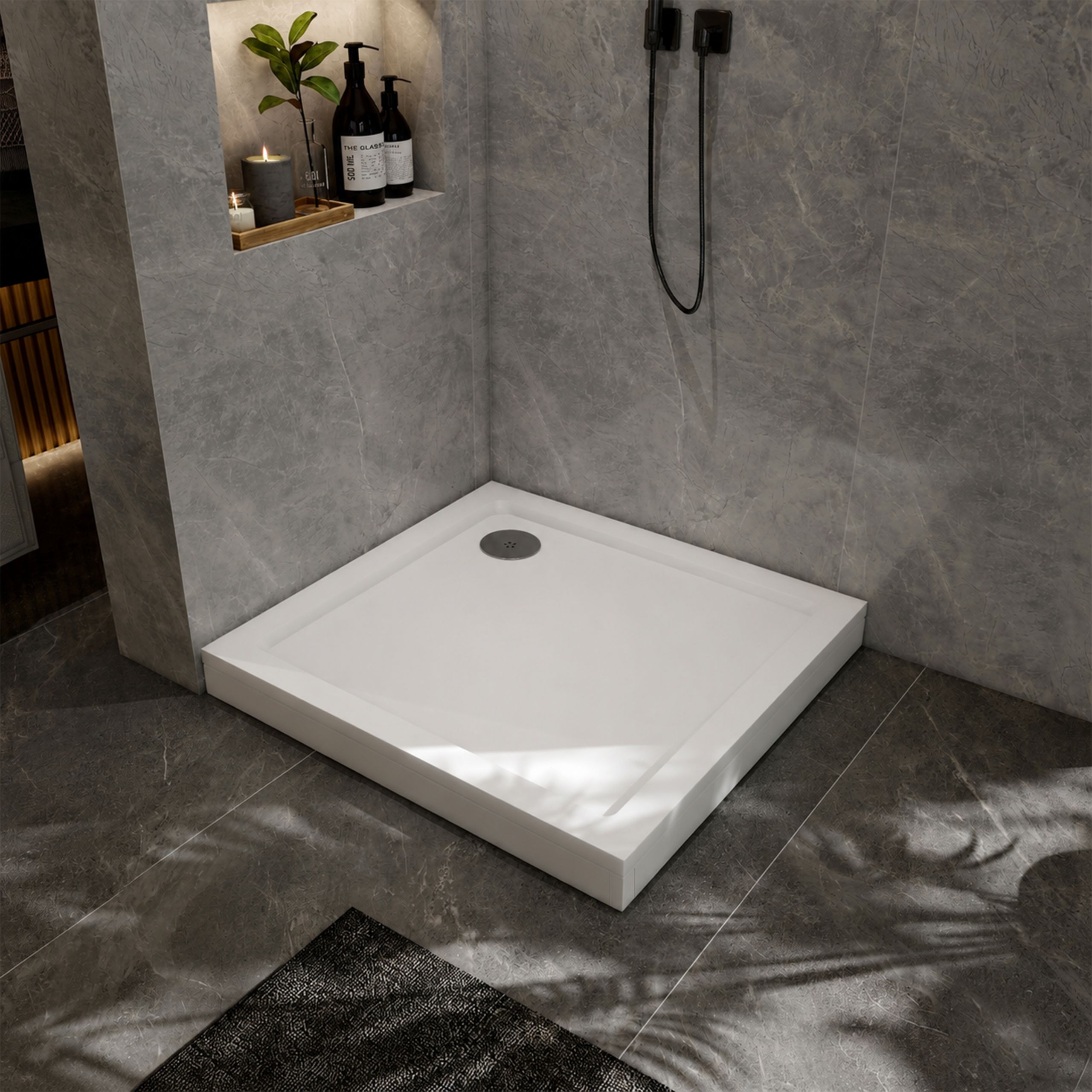 square tray with riser kit