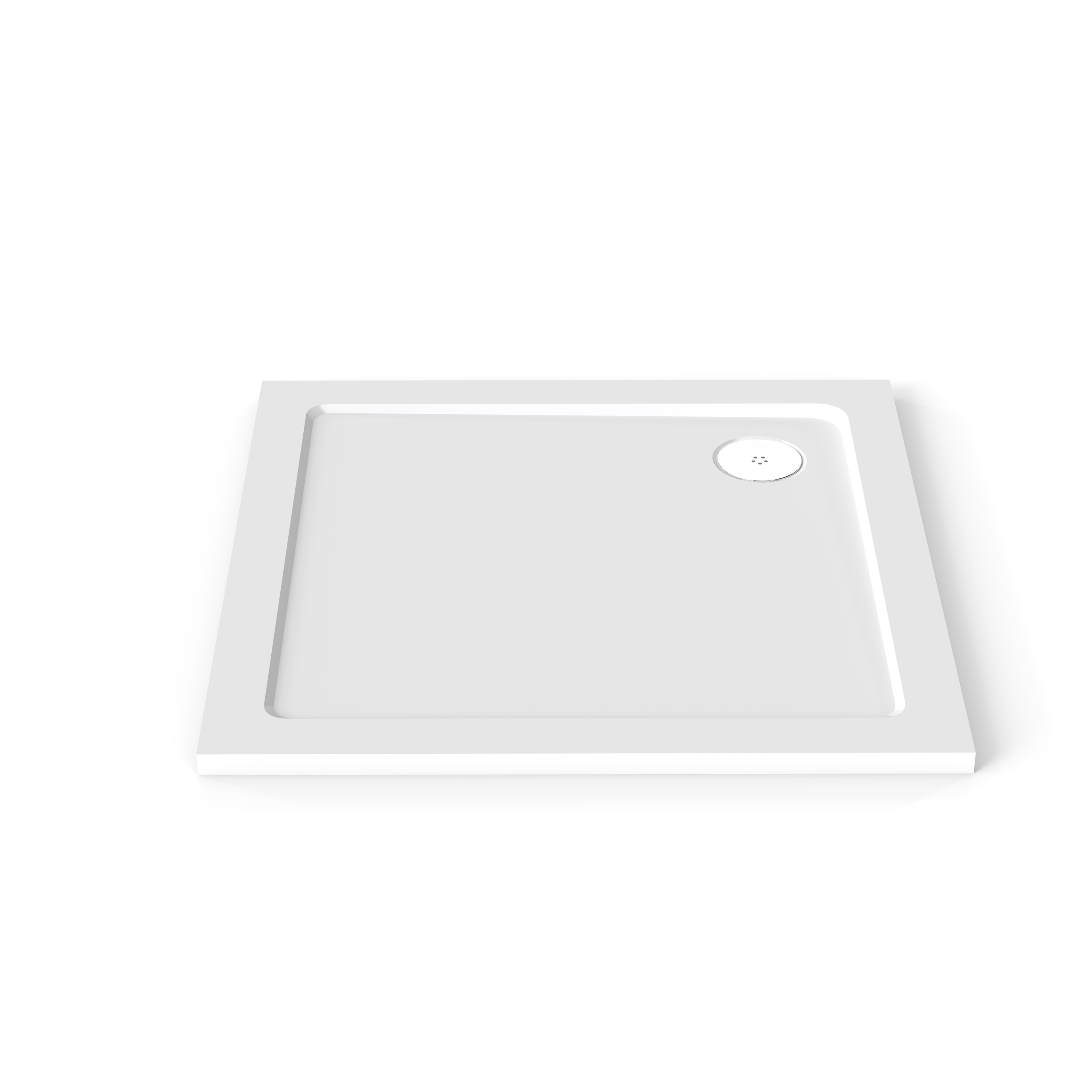 STECHHOMES Simline Rectangle Square Stone Shower Tray Free Waste Trap — Size: 700 x 700mm Square